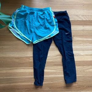 Nike 3/4 leggings and running shorts bundle